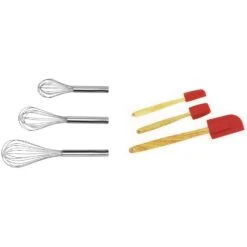 BergHOFF Studio 6Pc Baking Tool Set, 3Pc Stainless Steel Whisk & 3Pc Silicone Spatulas