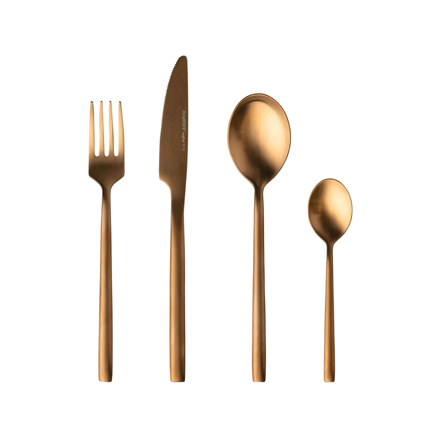 BergHOFF Gem 4pc Flatware Set, Gold Plated 3 BergHOFF Gem 4pc Flatware Set, Gold Plated
