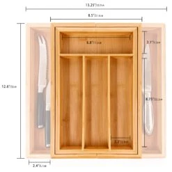 BergHOFF CooknCo Bamboo 6-Slot Expanding Flatware Organizer