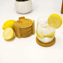 BergHOFF Bamboo 8Pc Bar Set, 7Pc Coaster Set & 12" Tray 7 BergHOFF Bamboo 8Pc Bar Set, 7Pc Coaster Set & 12" Tray -BergHOFF Shop 2211980 3