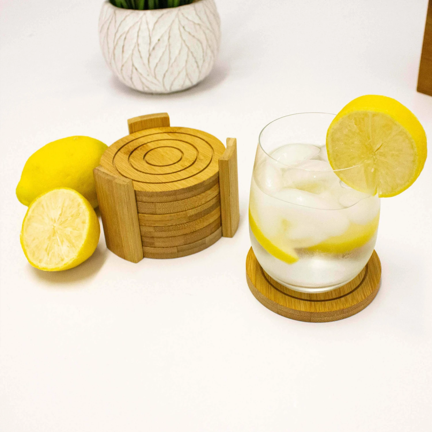 BergHOFF Bamboo 8Pc Bar Set, 7Pc Coaster Set & 12" Tray 5 BergHOFF Bamboo 8Pc Bar Set, 7Pc Coaster Set & 12" Tray - Image 3