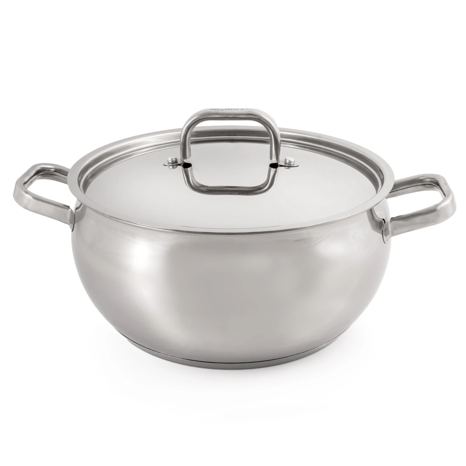 BergHOFF Essentials Belly Shape 18/10 Stainless Steel 9.5" Stockpot With Stainless Steel Lid 5.5Qt. 3 BergHOFF Essentials Belly Shape 18/10 Stainless Steel 9.5" Stockpot With Stainless Steel Lid 5.5Qt.