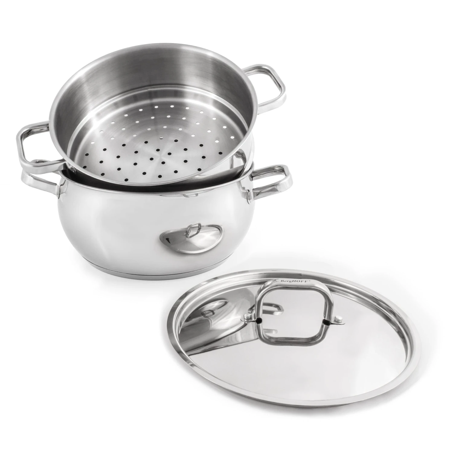 BergHOFF Essentials Belly Shape 18/10 Stainless Steel 9.5" Stockpot With Stainless Steel Lid 5.5Qt. 9 BergHOFF Essentials Belly Shape 18/10 Stainless Steel 9.5" Stockpot With Stainless Steel Lid 5.5Qt. - Image 7