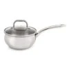BergHOFF Essentials Belly Shape 18/10 Stainless Steel 6.25" Sauce Pan With Glass Lid 1.5Qt. -BergHOFF Shop 2219125 01