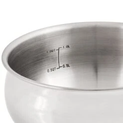 BergHOFF Essentials Belly Shape 18/10 Stainless Steel 6.25" Sauce Pan With Glass Lid 1.5Qt. -BergHOFF Shop 2219125 03