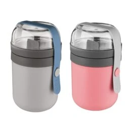 BergHOFF Leo 2Pc Dual Lunch Box Kit, Pink & Grey And Blue & Grey