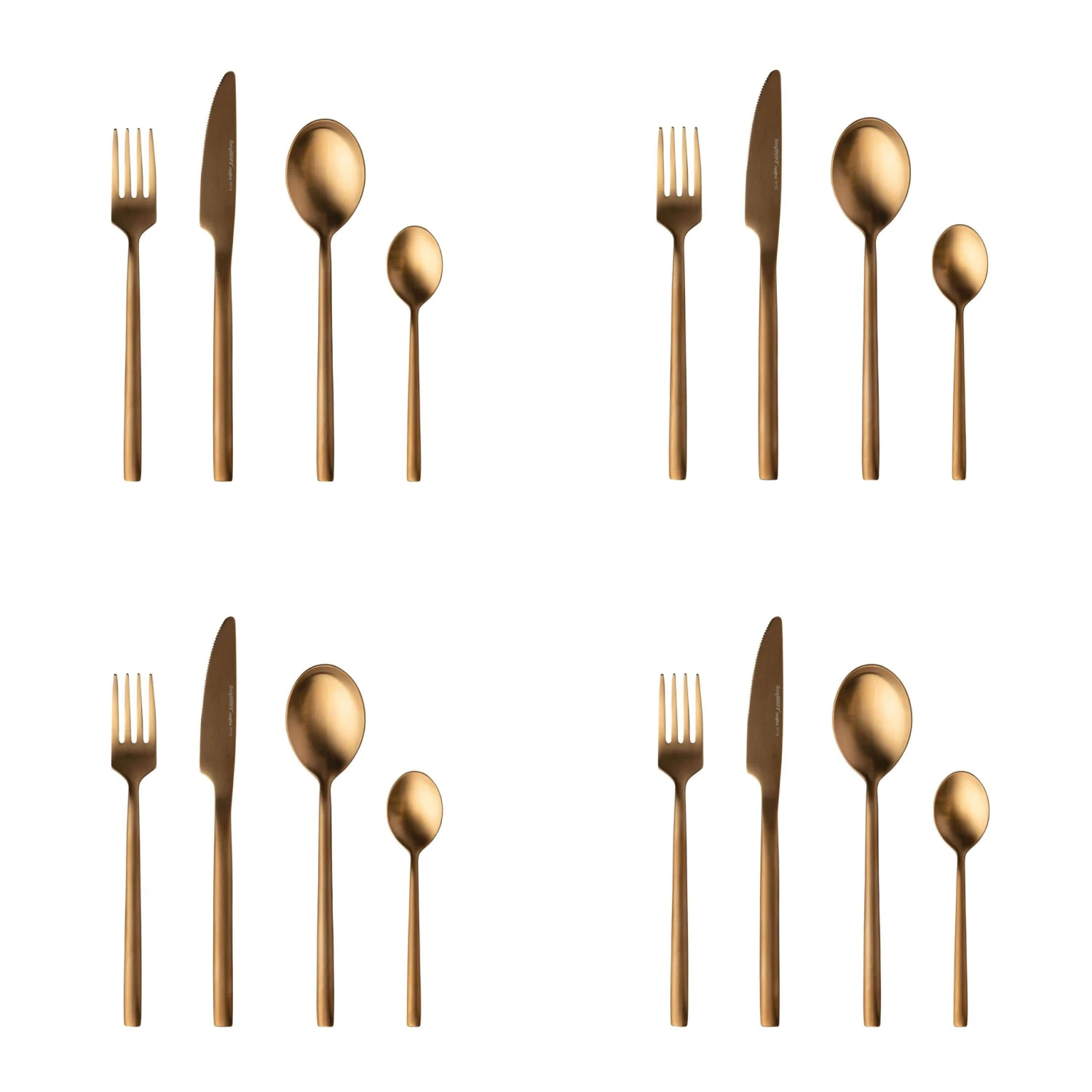 BergHOFF Gem 16pc Flatware Set, Gold Plated 4 BergHOFF Gem 16pc Flatware Set, Gold Plated - Image 2