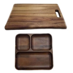 BergHOFF Acacia Wood 2Pc Cutting Board & Tray Set