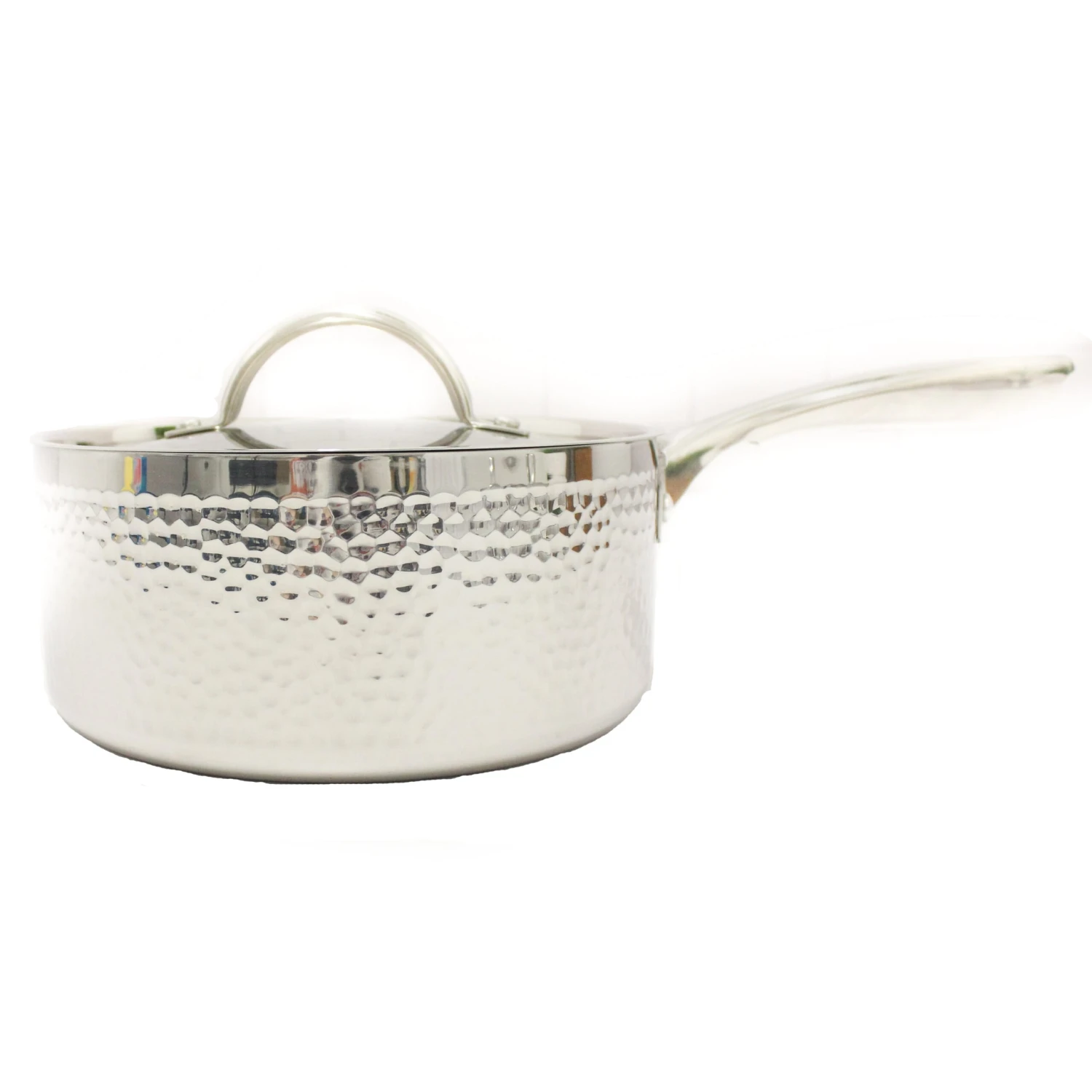 BergHOFF Vintage Tri-Ply 18/10 Stainless Steel 8" Covered Saucepan, Hammered, 3 Qt 3 BergHOFF Vintage Tri-Ply 18/10 Stainless Steel 8" Covered Saucepan, Hammered, 3 Qt