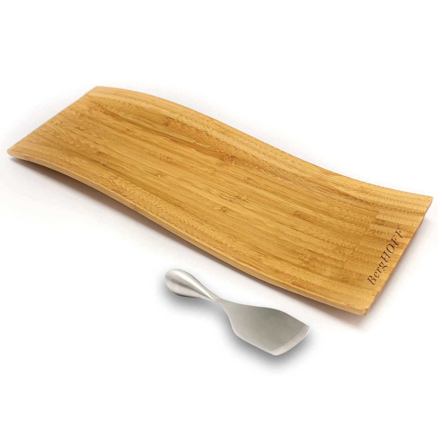 BergHOFF Bamboo 2Pc Wavy Board & Aaron Probyn Cheese Knife Set 3 BergHOFF Bamboo 2Pc Wavy Board & Aaron Probyn Cheese Knife Set