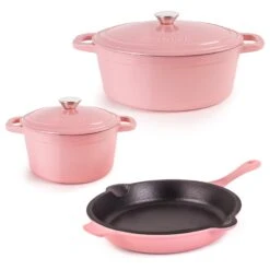 BergHOFF Neo 5Pc Cast Iron Cookware Set, Pink
