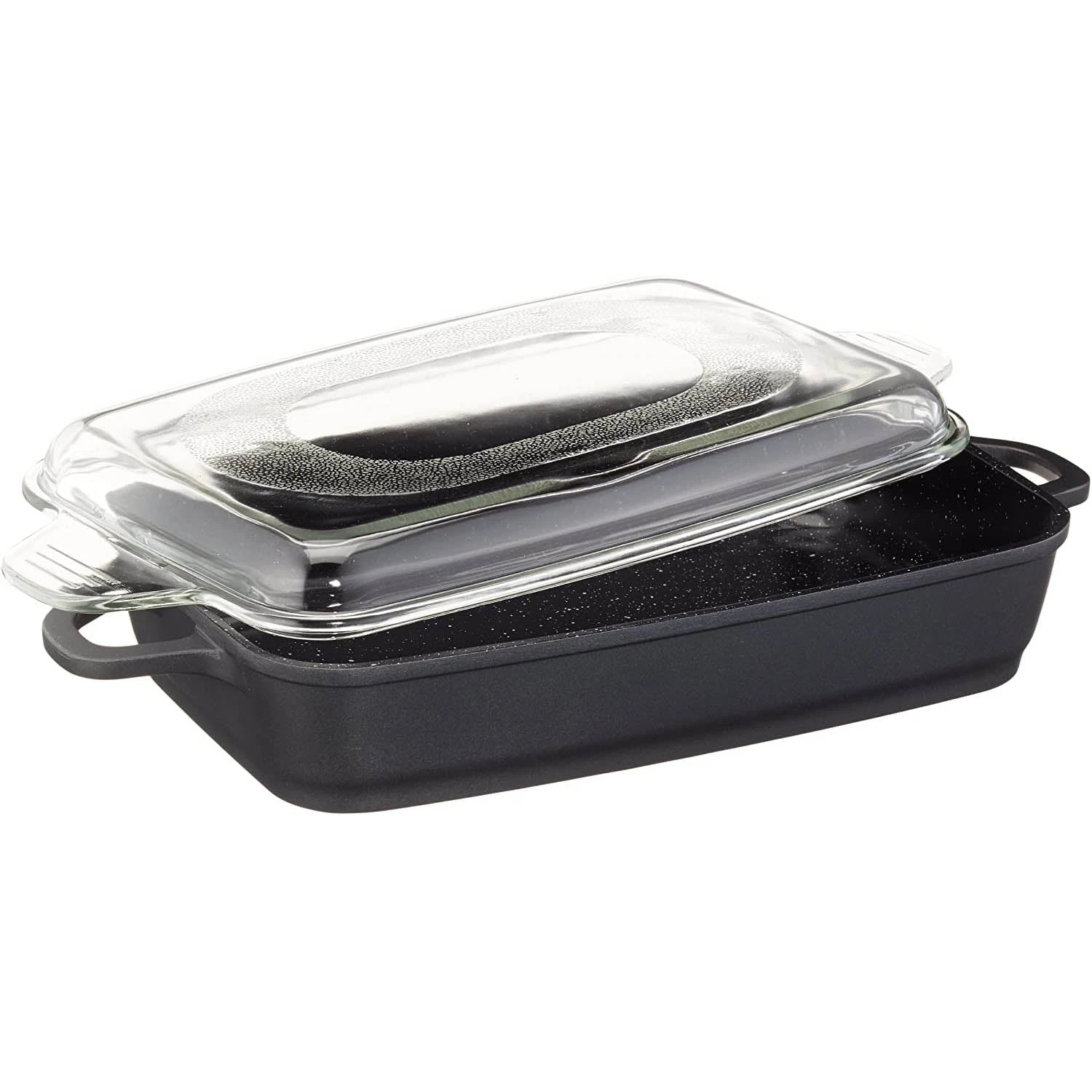 BergHOFF Scala Non Stick Cast Aluminum Roasting Pan With Glass Cover, 4 Qt. 4 BergHOFF Scala Non Stick Cast Aluminum Roasting Pan With Glass Cover, 4 Qt. - Image 2