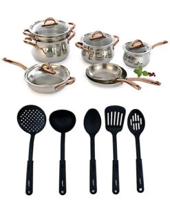 BergHOFF Ouro Gold 18/10 Stainless Steel Cookware With Utensils 17pc Set Home