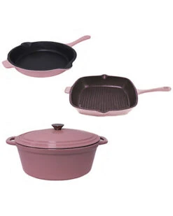 BergHOFF Neo Cast Iron 4Pc Set F/P G/P & 5 Qt Pink Home