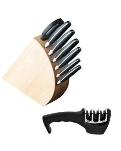 BergHOFF Forged 8Pc Stainless Steel Cutlery Set With Block And Sharpener Home