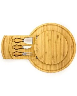 BergHOFF Bamboo 4Pc Multi-Level Cheese Board Set With Tools Home