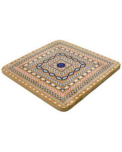 BergHOFF Set Of 4 Bamboo Multi-Colored Trivets Home