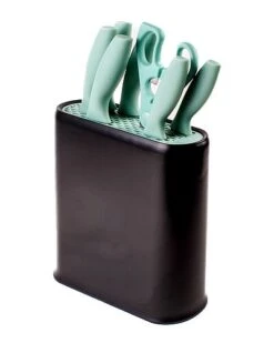 BergHOFF 8pc Mint Knife Set With Universal Black Knife Bloc Home