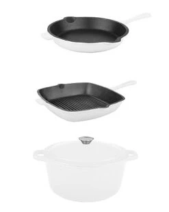 BergHOFF Neo 4pc White Cast Iron Set Home