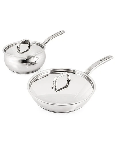 BergHOFF Belly Shape 18/10 Metal Lids Stainless Steel 4pc Skillet Set Home 3 BergHOFF Belly Shape 18/10 Metal Lids Stainless Steel 4pc Skillet Set Home