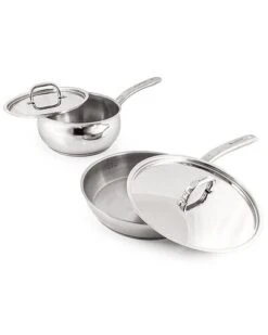 BergHOFF Belly Shape 18/10 Metal Lids Stainless Steel 4pc Skillet Set Home 10 BergHOFF Belly Shape 18/10 Metal Lids Stainless Steel 4pc Skillet Set Home -BergHOFF Shop 3050335232 RLLD 2