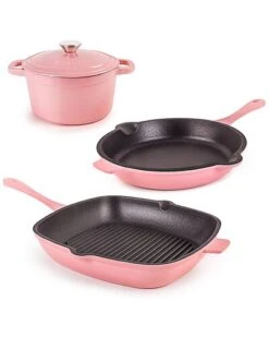 BergHOFF Neo 4pc Pink Cast Iron Set Home