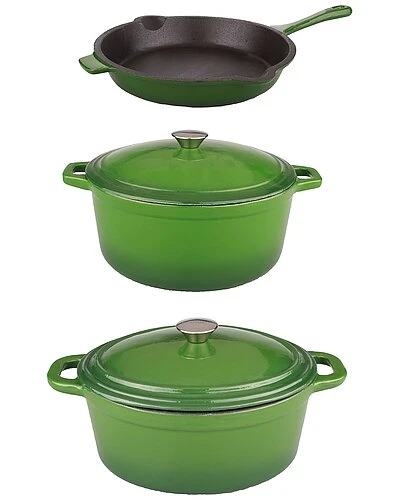 BergHOFF Neo 5pc Cast Iron Green Dutch Oven And Frying Pan Set Home 3 BergHOFF Neo 5pc Cast Iron Green Dutch Oven And Frying Pan Set Home