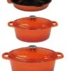 BergHOFF Neo 5pc Cast Iron Orange Dutch Oven And Frying Pan Set Home -BergHOFF Shop 3050422451 RLLD 1