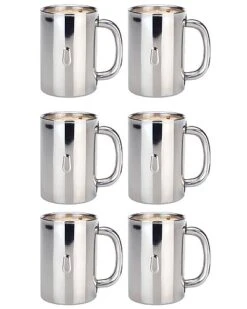 BergHOFF Straight 6pc Stainless Steel Mug Set Home