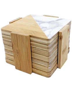 BergHOFF Bamboo Two-Tone 8pc Bamboo Coaster Set Home