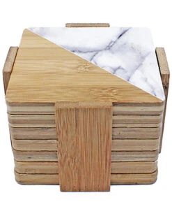 BergHOFF Bamboo Two-Tone 8pc Bamboo Coaster Set Home -BergHOFF Shop 3050528857 RLLD 3