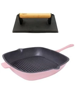 BergHOFF Neo 2pc Pink Cast Iron Grill Set Home