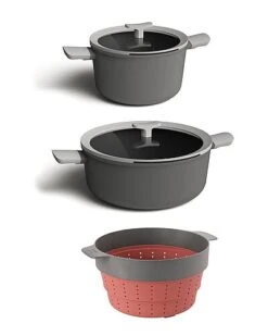 BergHOFF Leo 5Pc Non-Stick Stockpot & Steamer Set Grey Home