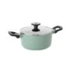 BergHOFF LEO Non-stick Aluminum Stockpot 8", 3qt. With Glass Lid, Sage -BergHOFF Shop 3950330