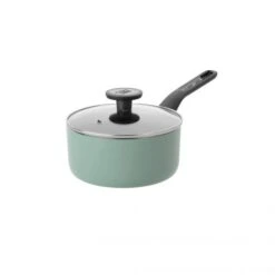 BergHOFF LEO Non-stick Aluminum Saucepan 7", 2qt. With Glass Lid, Sage