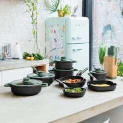 BergHOFF Forest Non-stick Cast Aluminum Wok Pan 11", 4.6qt. With Glass Lid -BergHOFF Shop 3950379 3