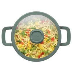 BergHOFF Forest Non-stick Cast Aluminum Stockpot 10", 5.9qt. With Glass Lid -BergHOFF Shop 3950400 1