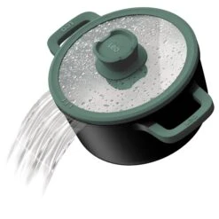 BergHOFF Forest Non-stick Cast Aluminum Stockpot 10", 5.9qt. With Glass Lid -BergHOFF Shop 3950400 3