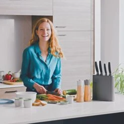 BergHOFF Balance Non-stick Stainless Steel 6Pc Knife Block Set, Green -BergHOFF Shop 3950532 5