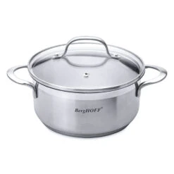 BergHOFF Bistro 1.4-Quart 6.25" 18/10 Stainless Steel Covered Casserole Dish