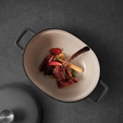 BergHOFF Gem Cast Iron Oval Covered Casserole Dish 3.6-Quart -BergHOFF Shop 761619 2