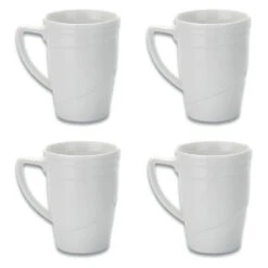 BergHOFF Essentials Hotel 12 Oz Porcelain Coffee Mugs Set Of 4