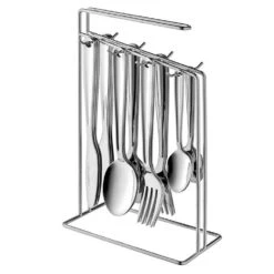 BergHOFF Alteo Essentials 8/10 Stainless Steel Flatware Set/Storage Rack 25-Piece Set