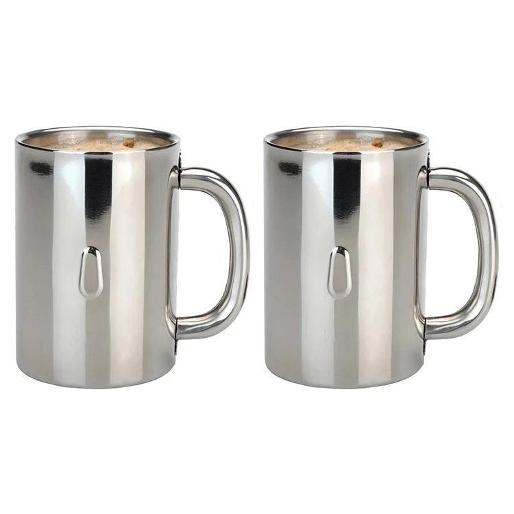 BergHOFF Straight 12 Oz 18/10 Stainless Steel Coffee Mugs Set Of 2 3 BergHOFF Straight 12 Oz 18/10 Stainless Steel Coffee Mugs Set Of 2
