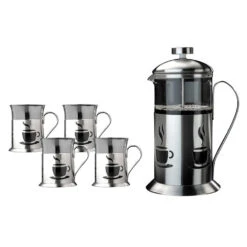 BergHOFF 18/10 Stainless Steel French Press With Cups Five-Piece Set