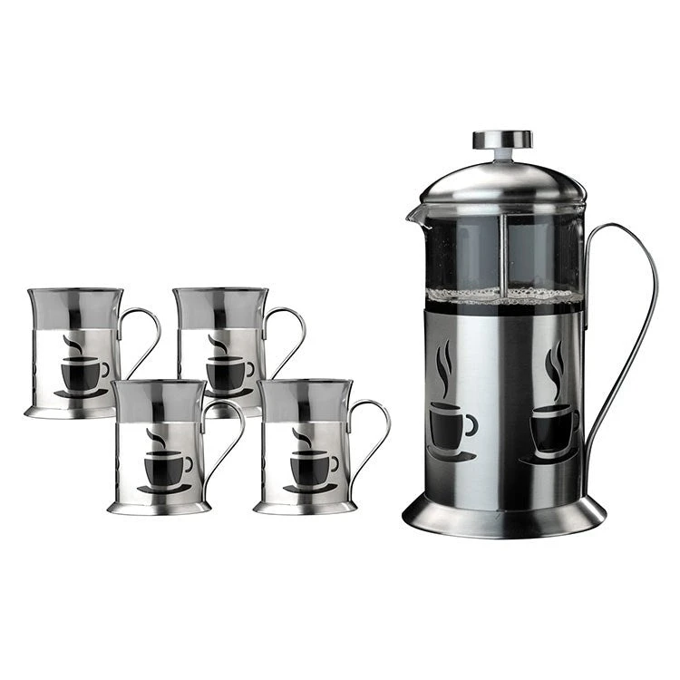 BergHOFF 18/10 Stainless Steel French Press With Cups Five-Piece Set 3 BergHOFF 18/10 Stainless Steel French Press With Cups Five-Piece Set