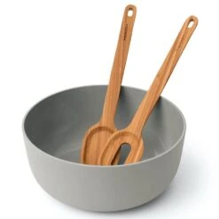 BergHOFF Leo Bamboo Salad Bowl Three-Piece Set With Servers