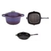 BergHOFF Neo Cast Iron 4Pc Cookware Set Purple, 3qt Covered Stockpot, 10" Fry Pan, 11" Grill Pan -BergHOFF Shop BergHOFF 2211963 1