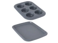 BergHOFF Gem 2Pc Dessert Set, Small Cookie Sheet And 6Pc Cupcake Pan