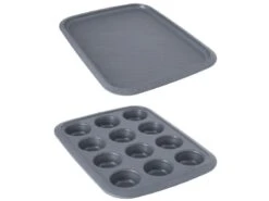 BergHOFF Gem 2Pc Dessert Set, Large Cookie Sheet And 12Pc Cupcake Pan